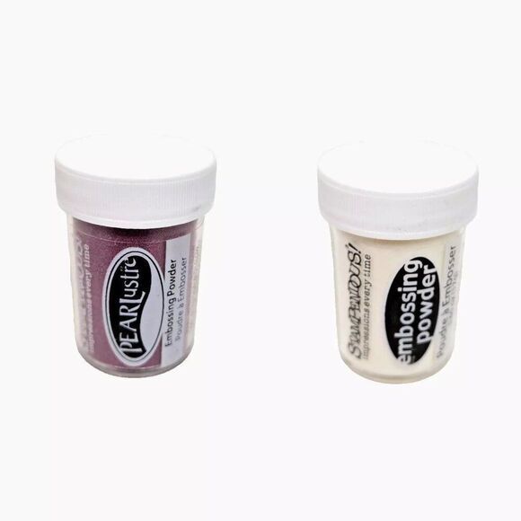 2 STAMPENDOUS Embossing Powders Pearlustre Rubellite Pearl, Clear Transparent - Picture 1 of 10